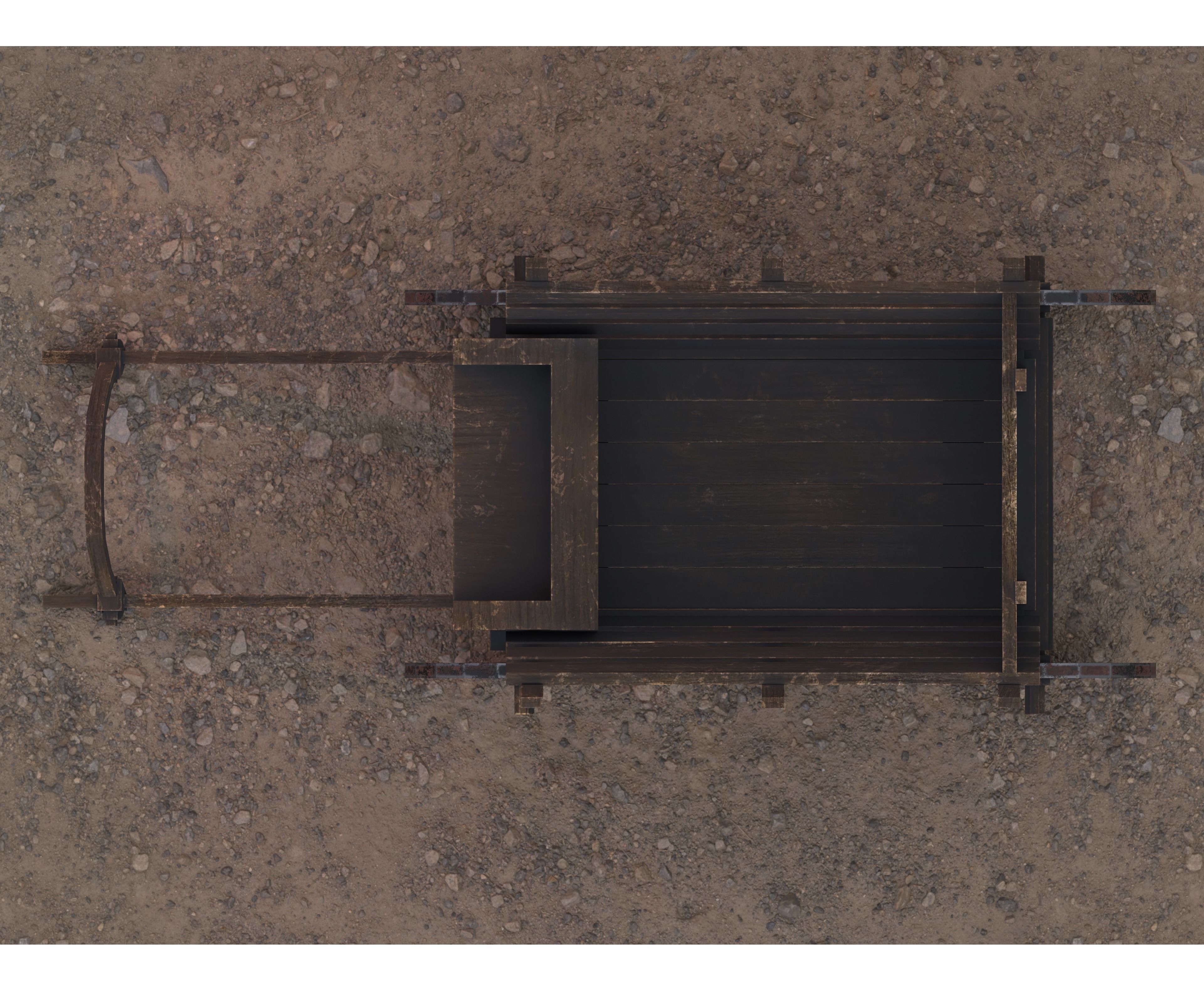 Medieval Carriage Low-poly 3D model_11