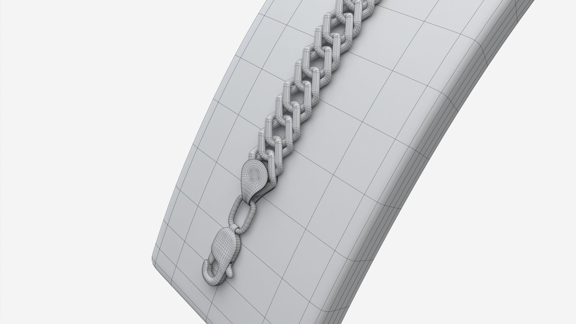 Bracelet Curved Leather Display Holder Stand 3D model_9