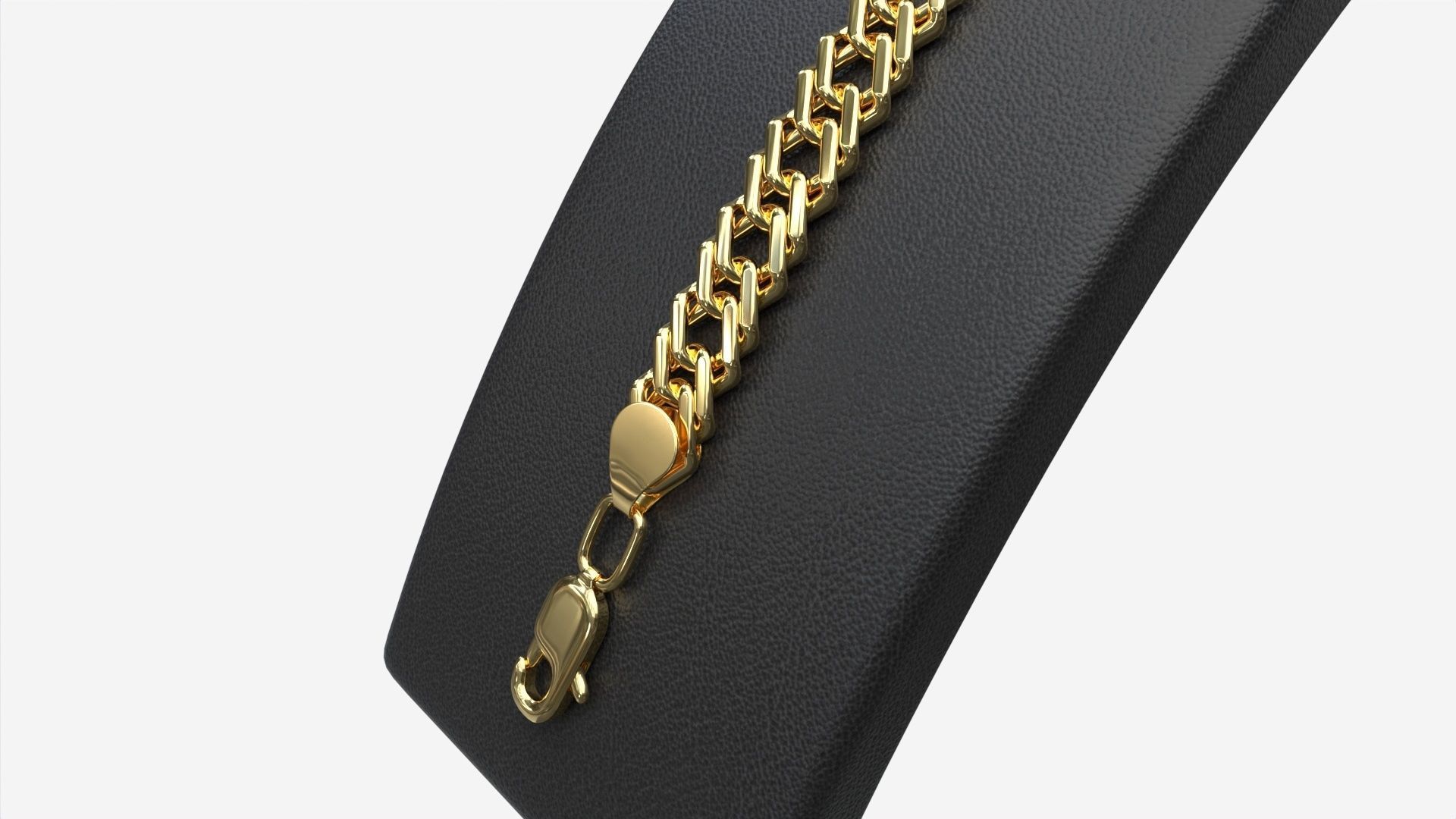 Bracelet Curved Leather Display Holder Stand 3D model_3