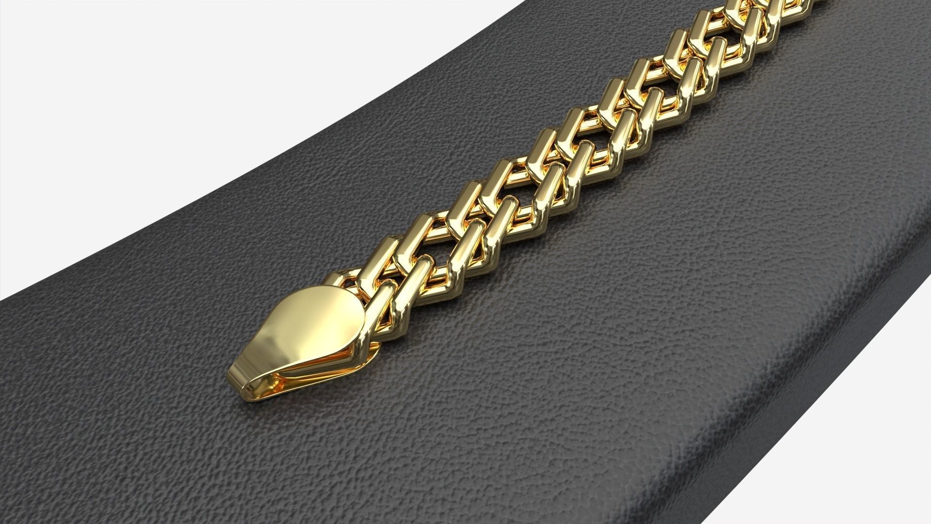 Bracelet Curved Leather Display Holder Stand 3D model_4