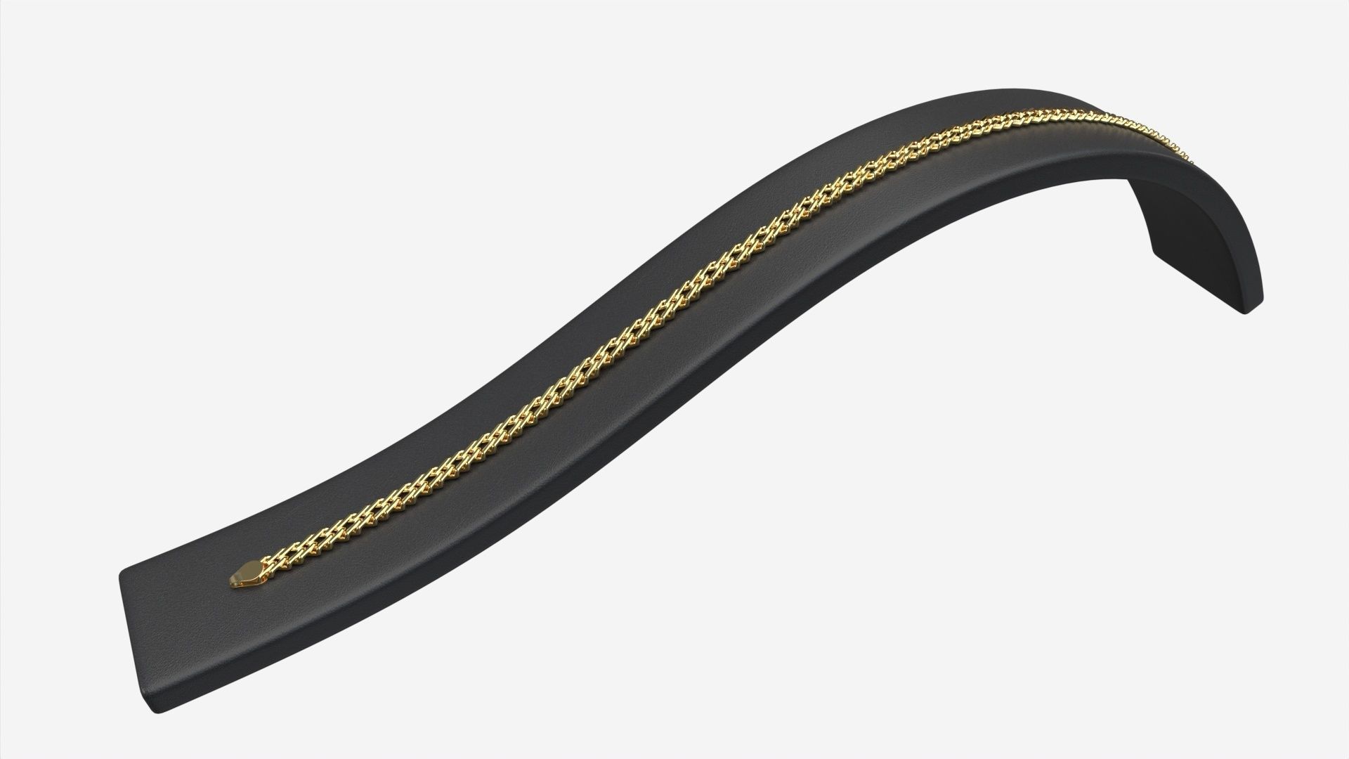 Bracelet Curved Leather Display Holder Stand 3D model_1