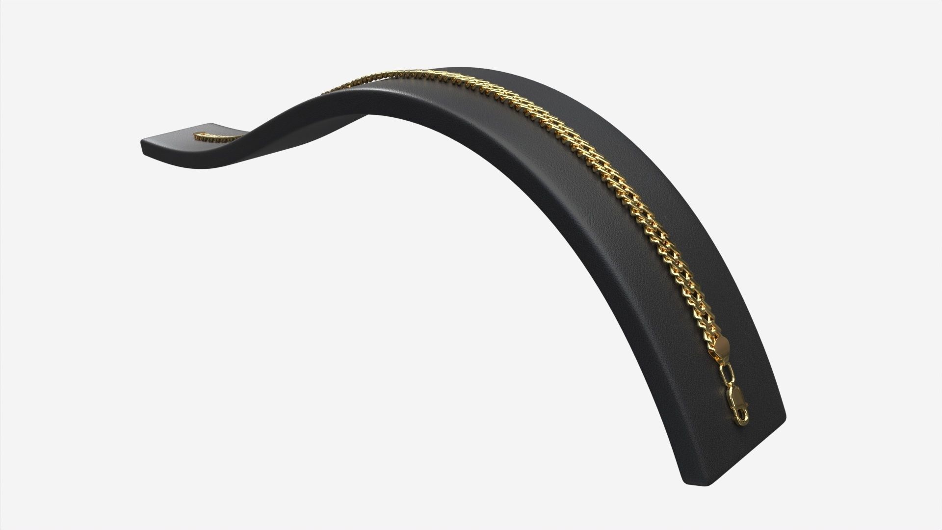 Bracelet Curved Leather Display Holder Stand 3D model_2