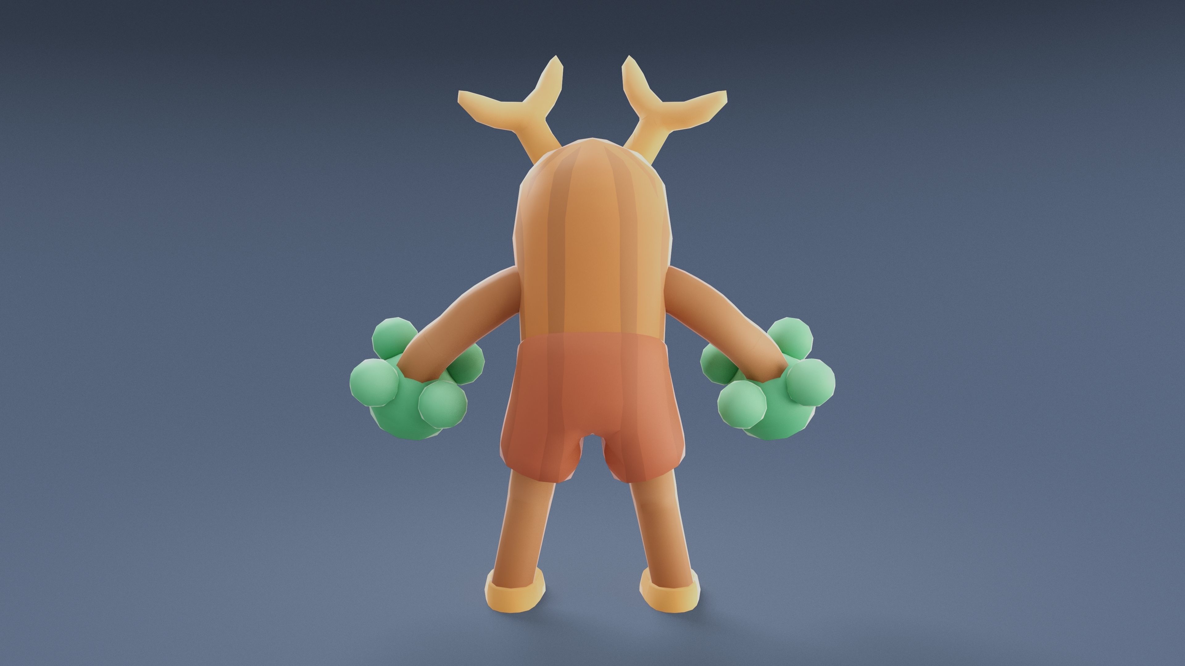 Cartoon Characters - Big Stumpy Warrior Low-poly 3D model_9