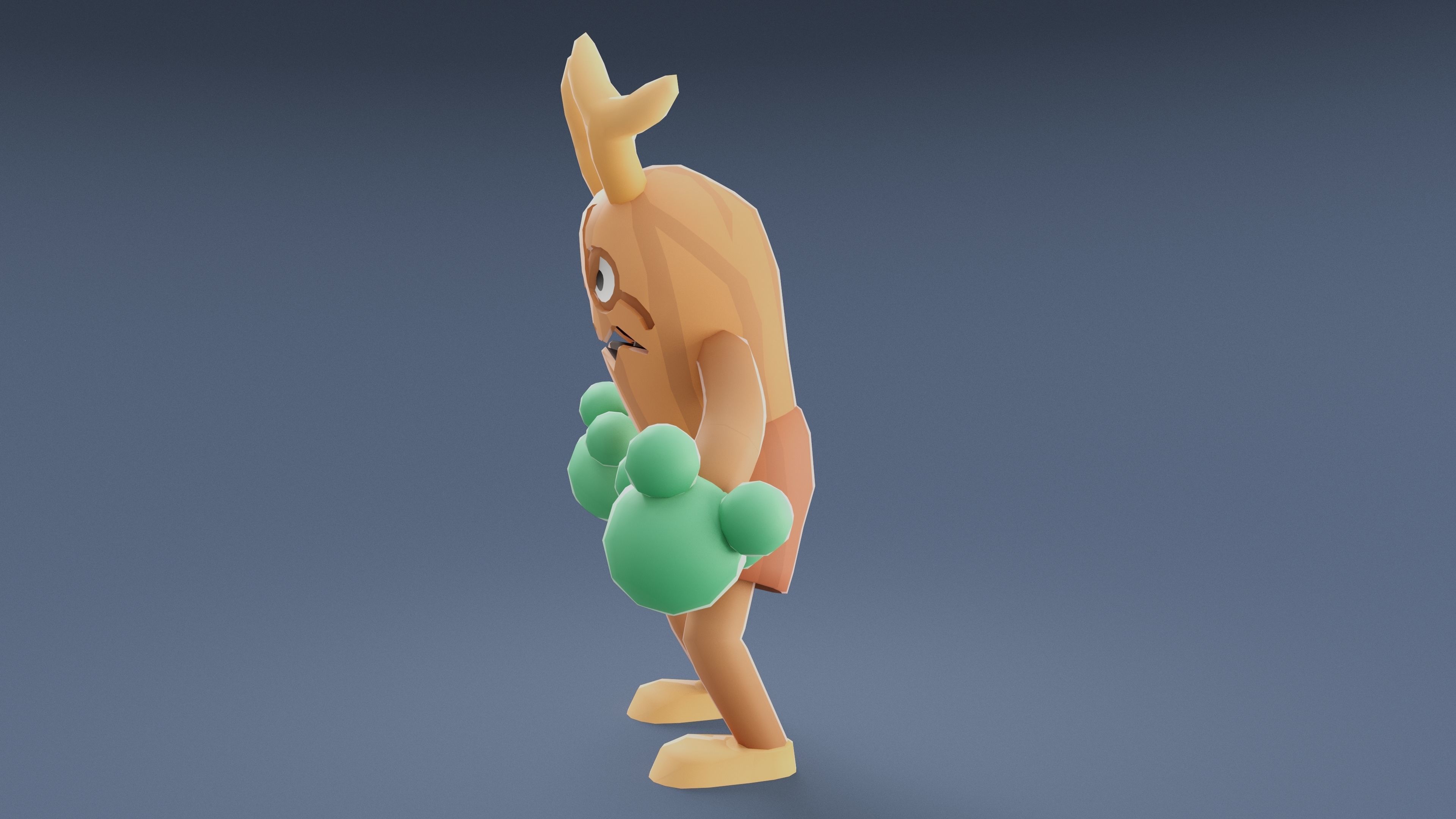 Cartoon Characters - Big Stumpy Warrior Low-poly 3D model_8