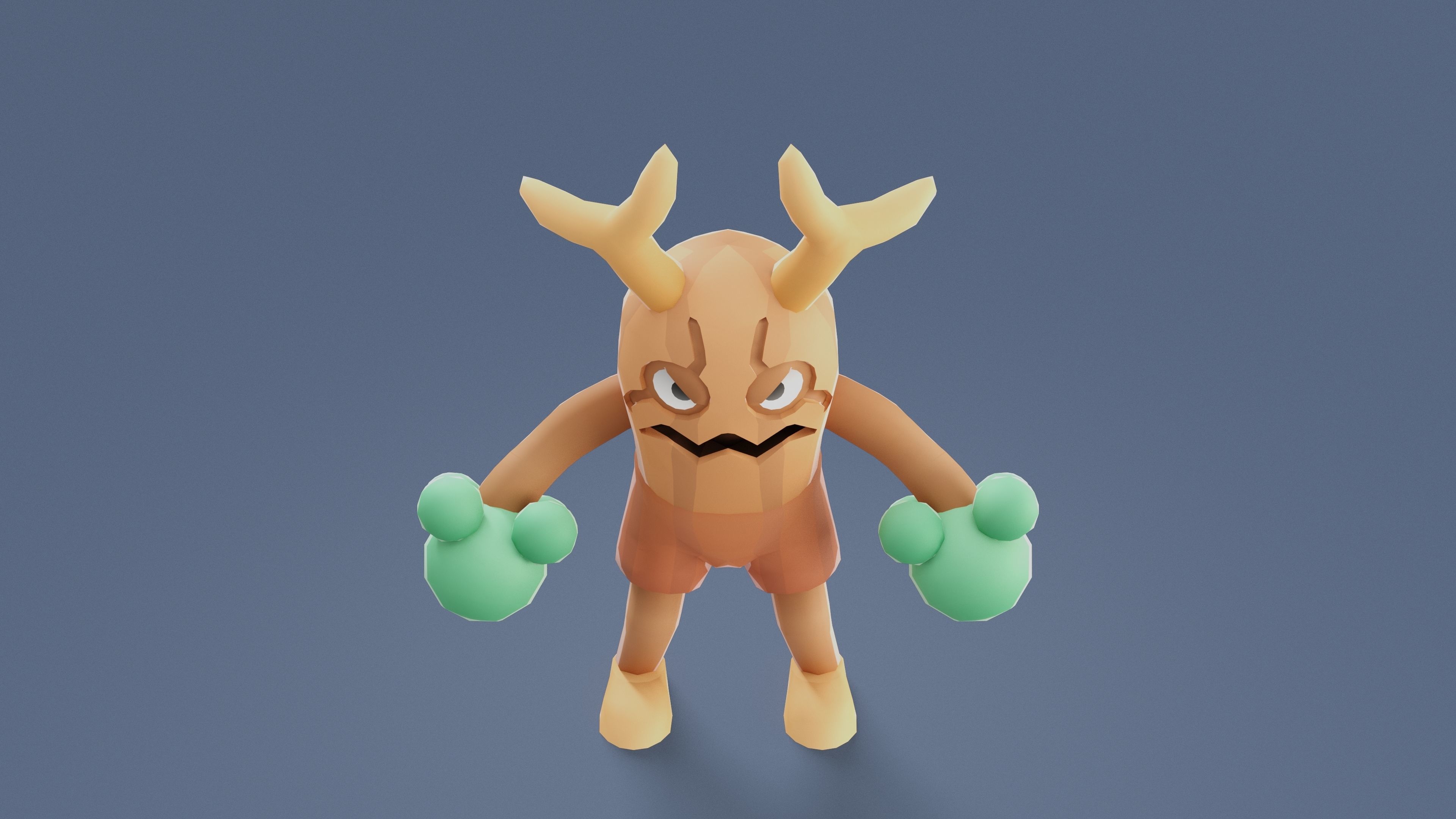 Cartoon Characters - Big Stumpy Warrior Low-poly 3D model_7