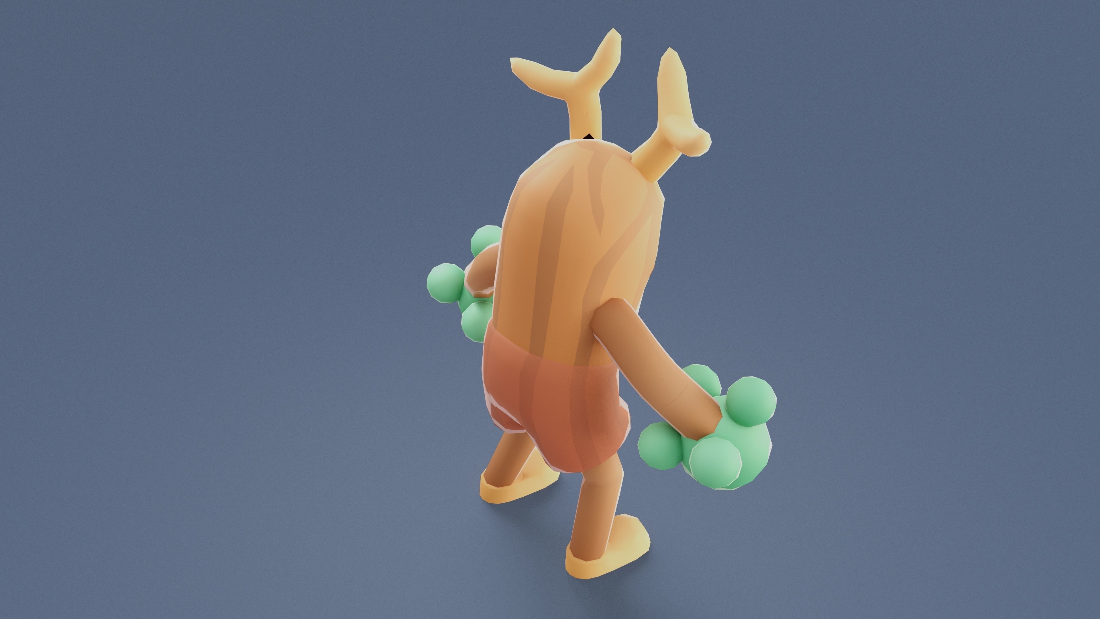 Cartoon Characters - Big Stumpy Warrior Low-poly 3D model_5