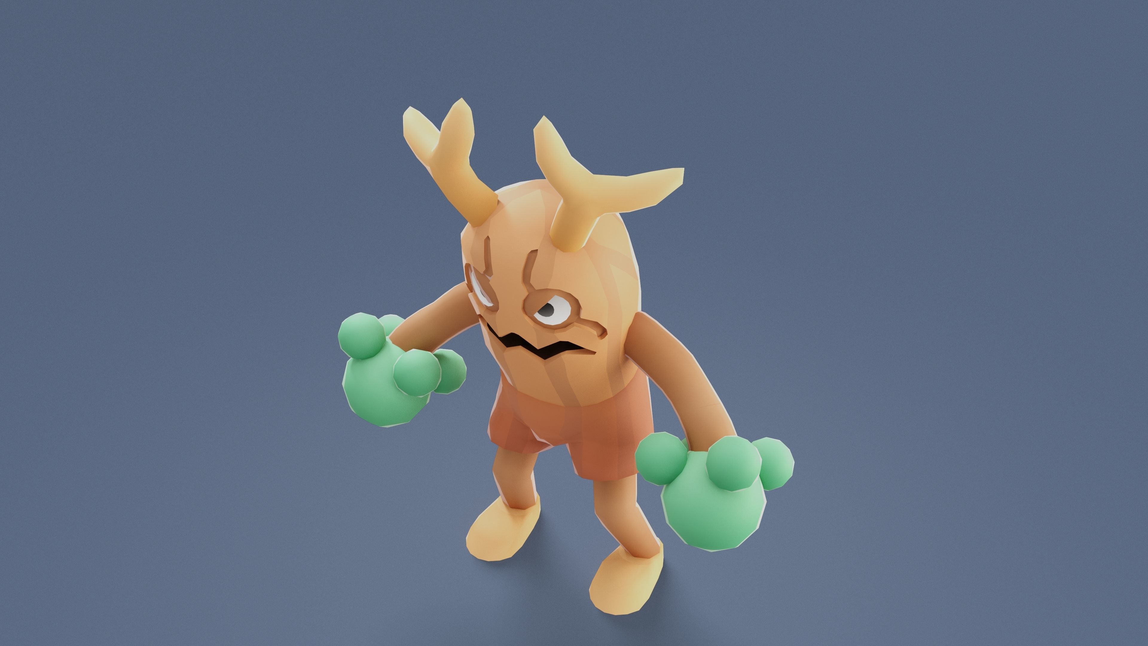 Cartoon Characters - Big Stumpy Warrior Low-poly 3D model_2