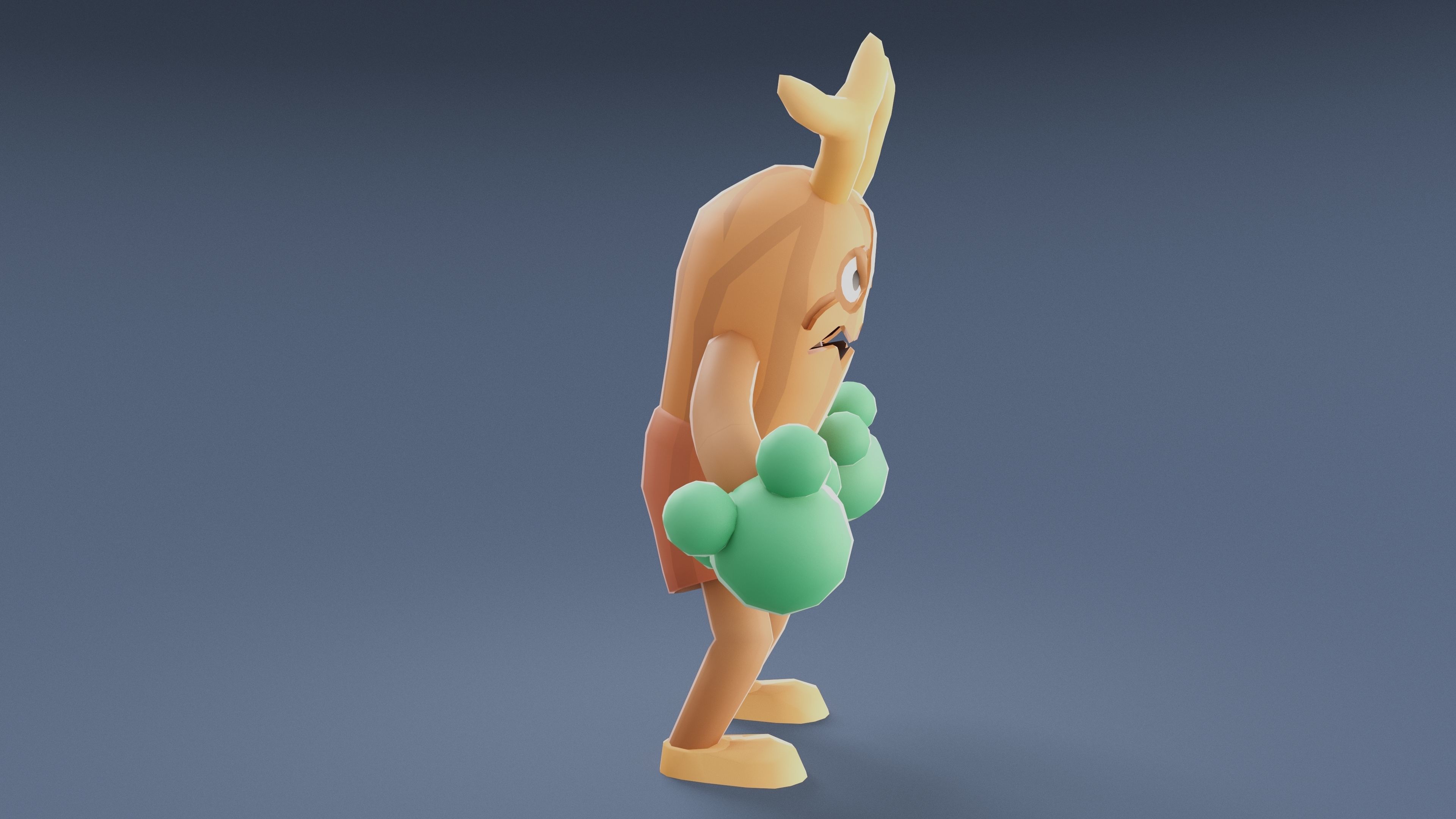Cartoon Characters - Big Stumpy Warrior Low-poly 3D model_10