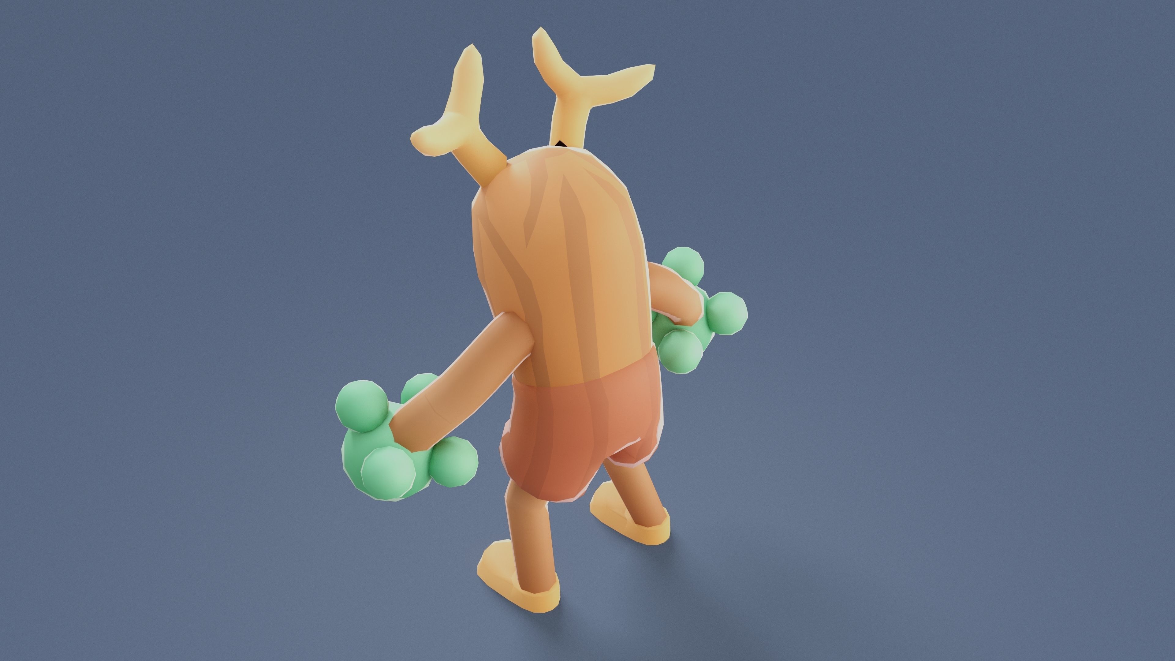 Cartoon Characters - Big Stumpy Warrior Low-poly 3D model_3