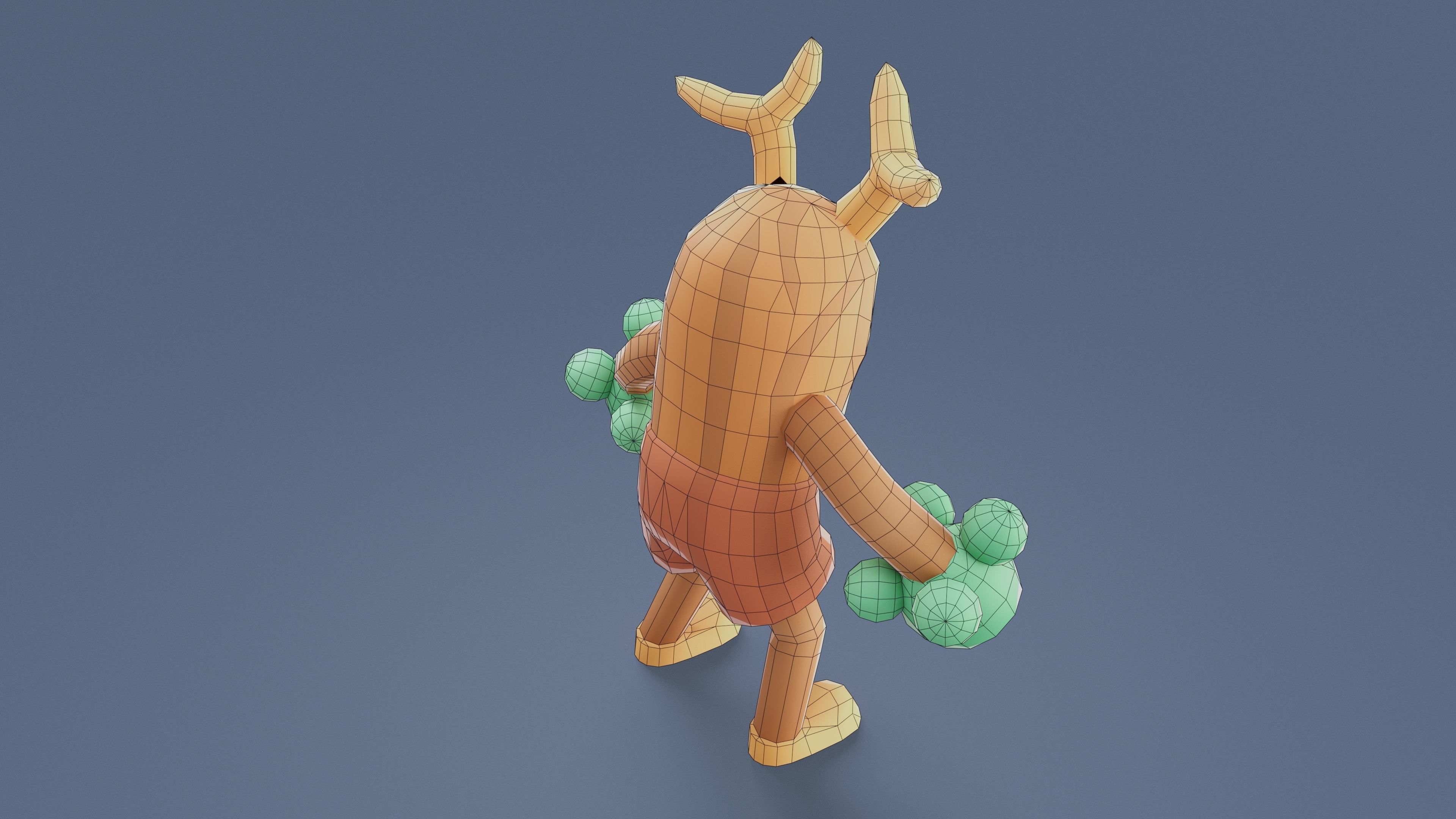 Cartoon Characters - Big Stumpy Warrior Low-poly 3D model_16