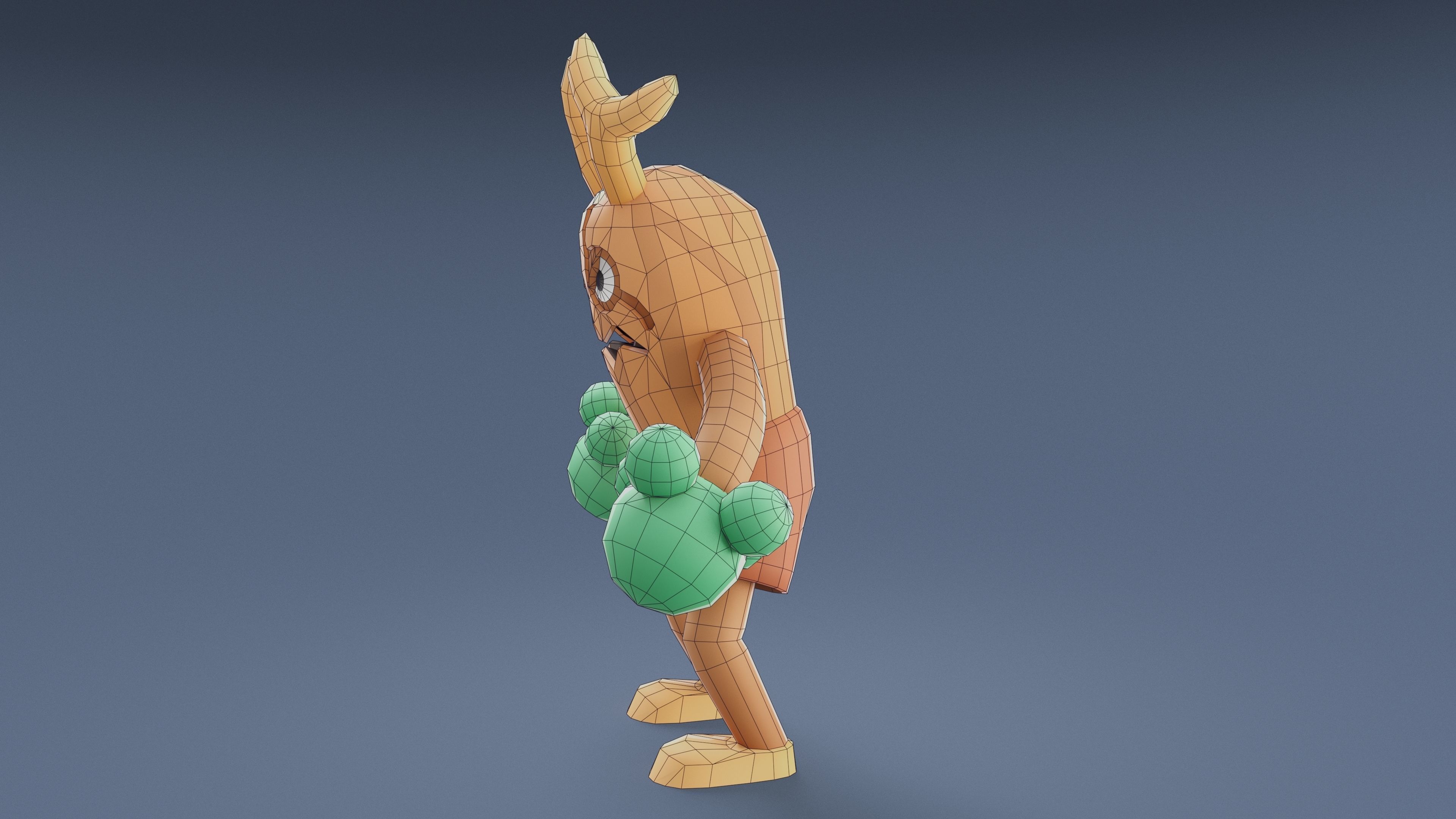 Cartoon Characters - Big Stumpy Warrior Low-poly 3D model_19