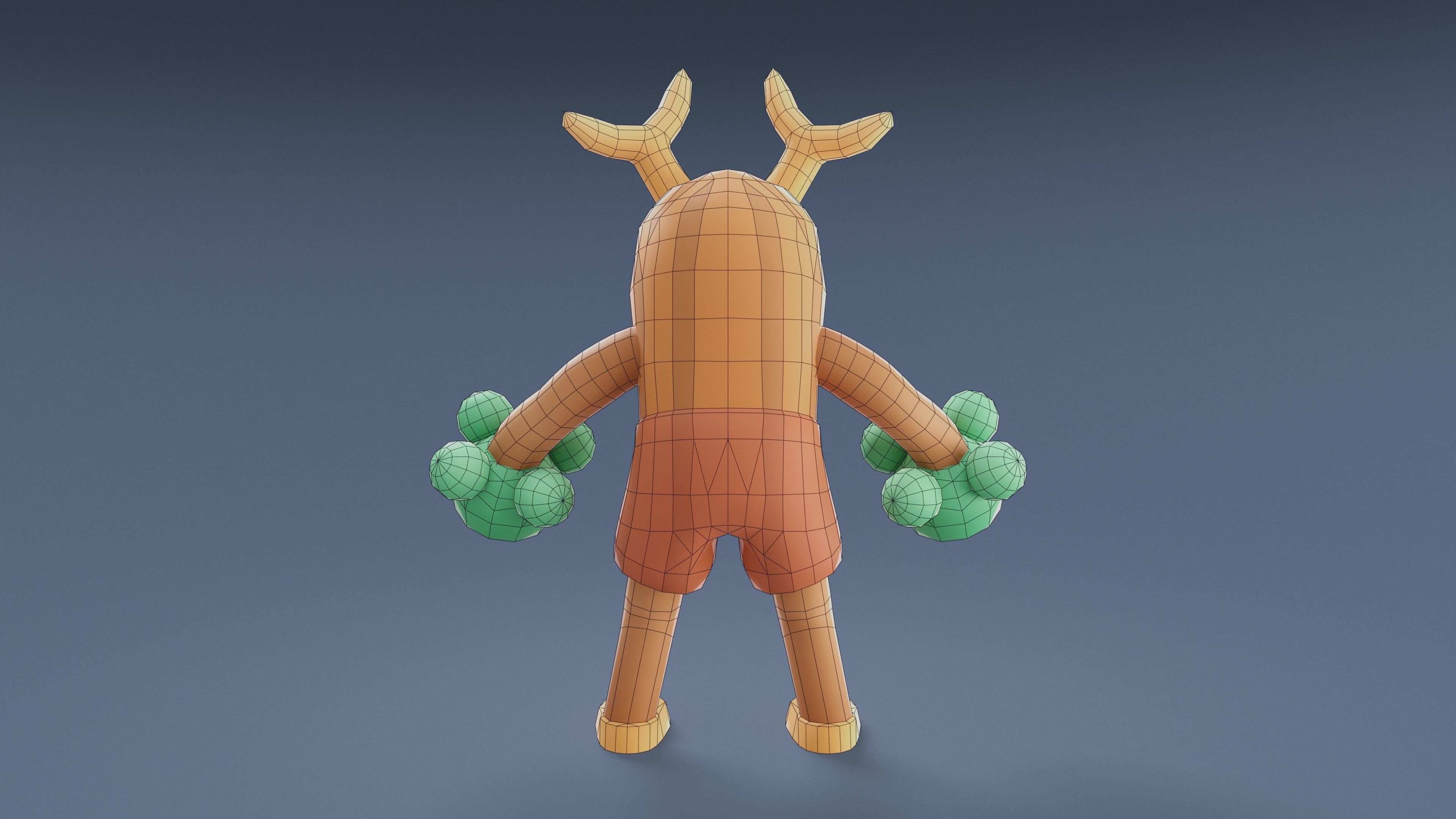 Cartoon Characters - Big Stumpy Warrior Low-poly 3D model_20