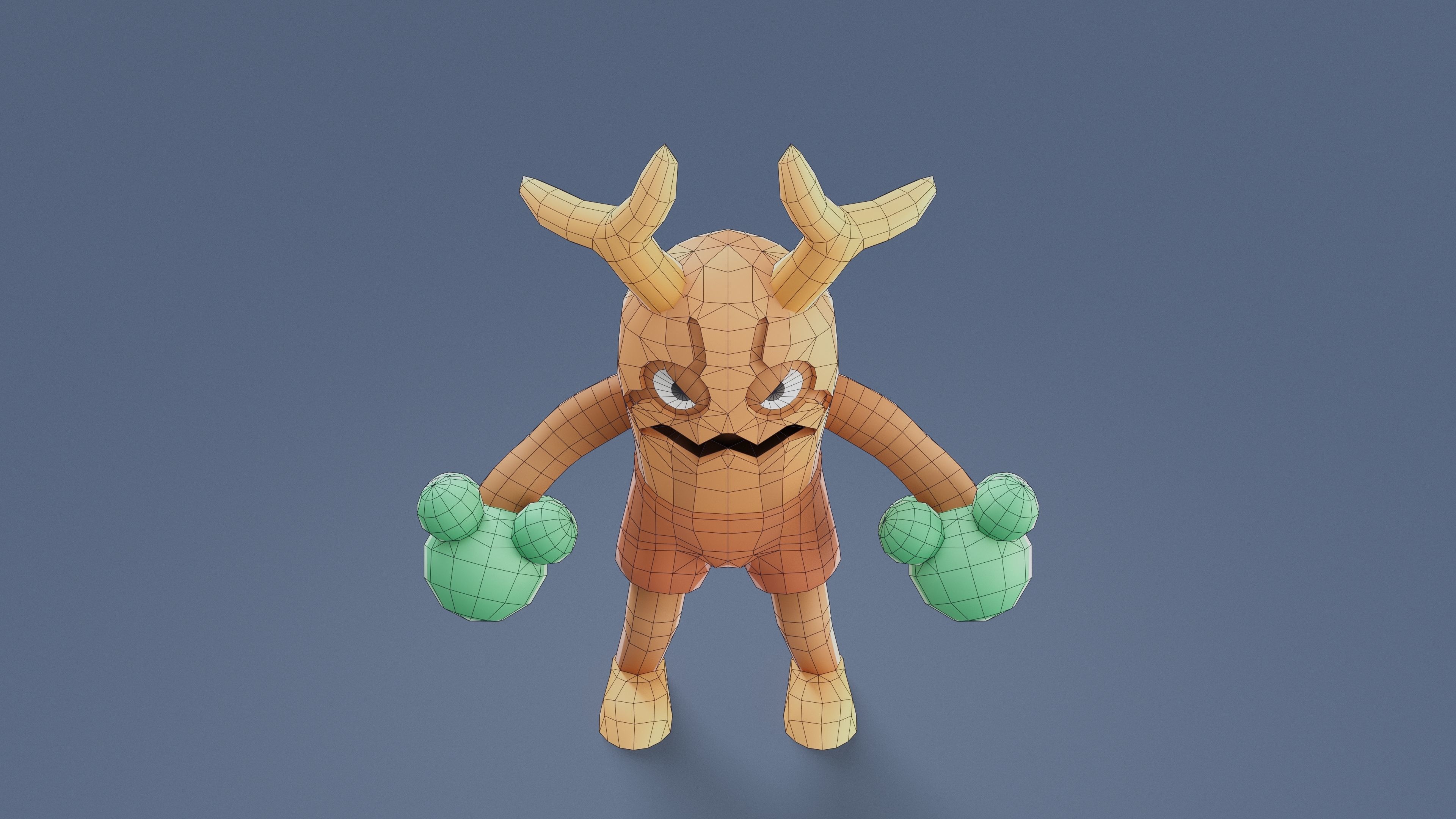 Cartoon Characters - Big Stumpy Warrior Low-poly 3D model_18