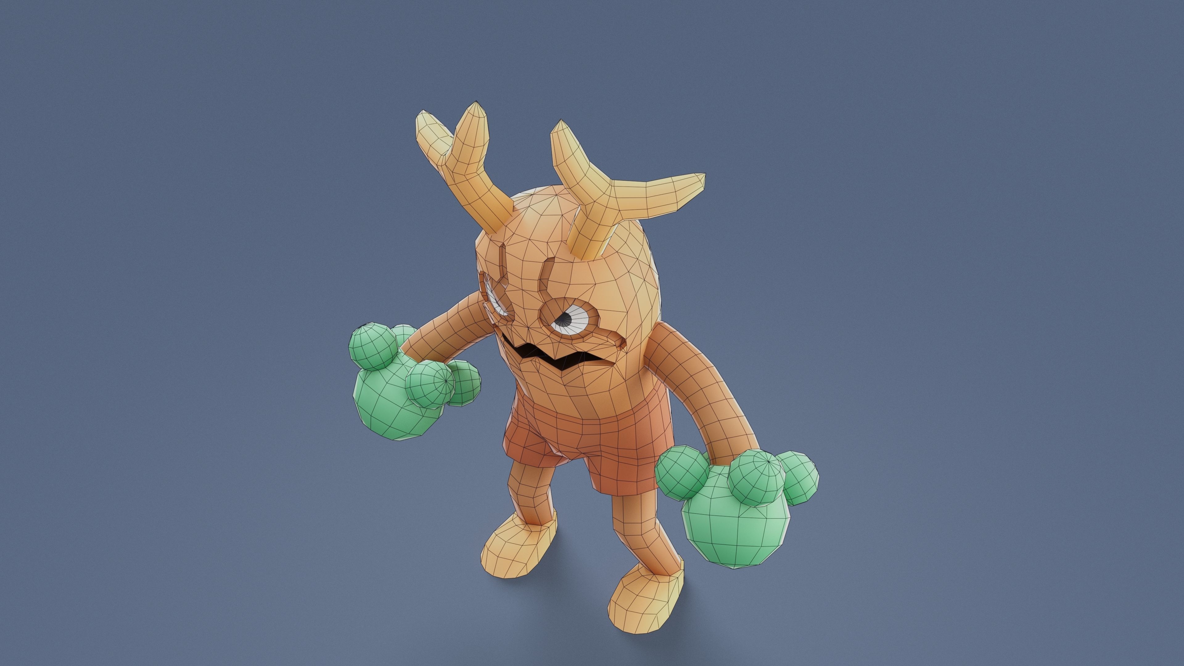 Cartoon Characters - Big Stumpy Warrior Low-poly 3D model_11