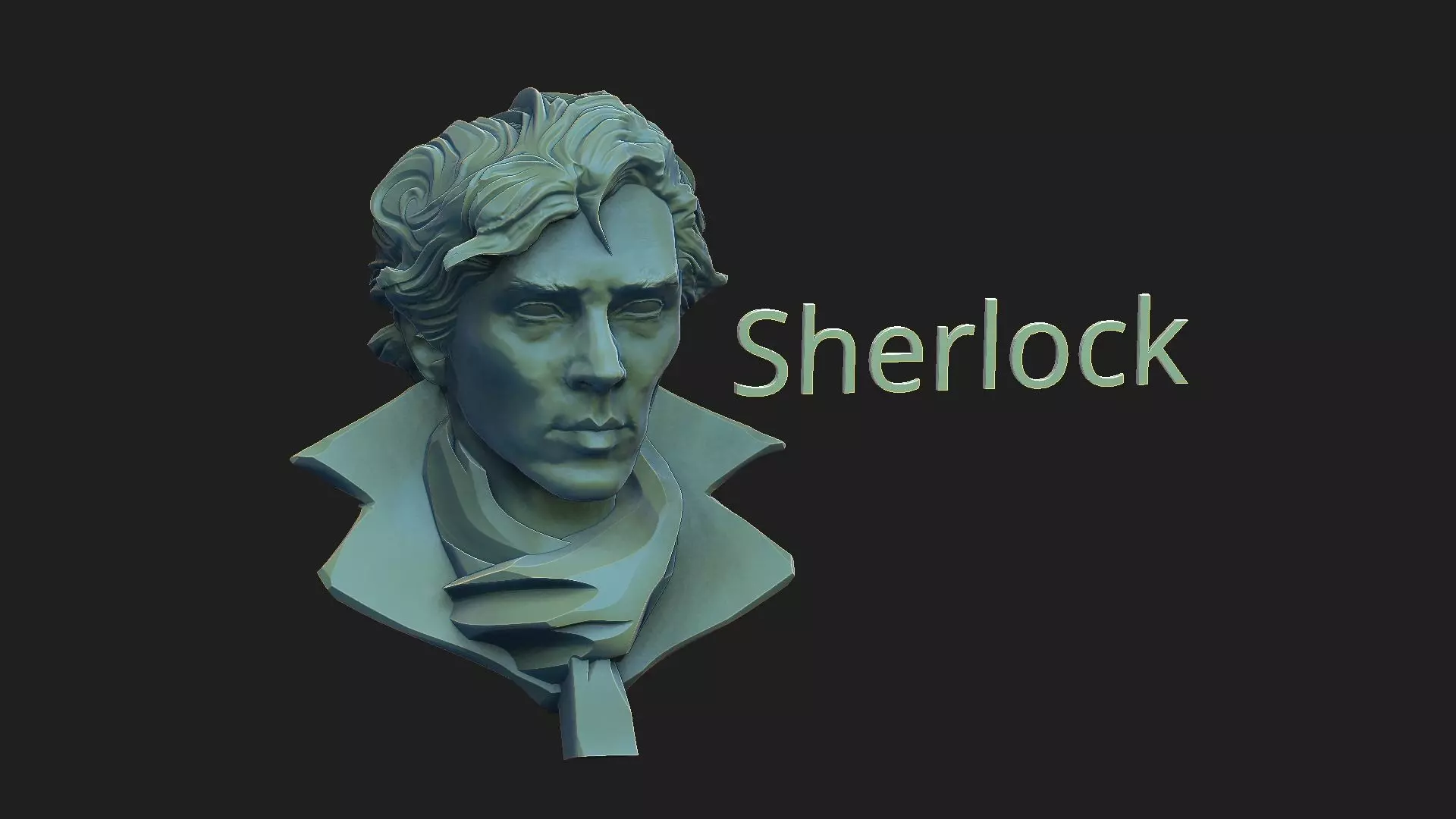 Sherlock stylized 3D print model_0