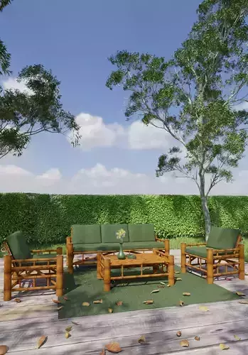 bambooSofa bamboo furniture set