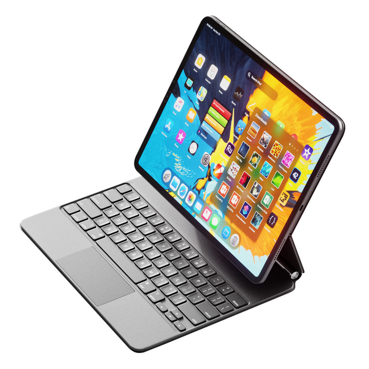 Apple Set 2 ipad pro keyboard case 3D model_1