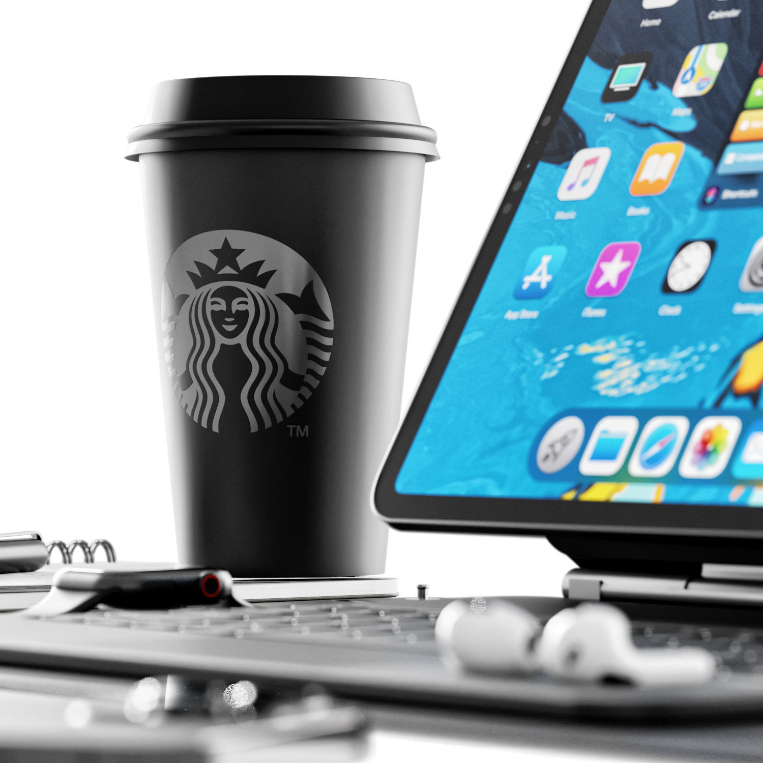 Apple Set 3 keyboard stand for ipad pro 3D model_4