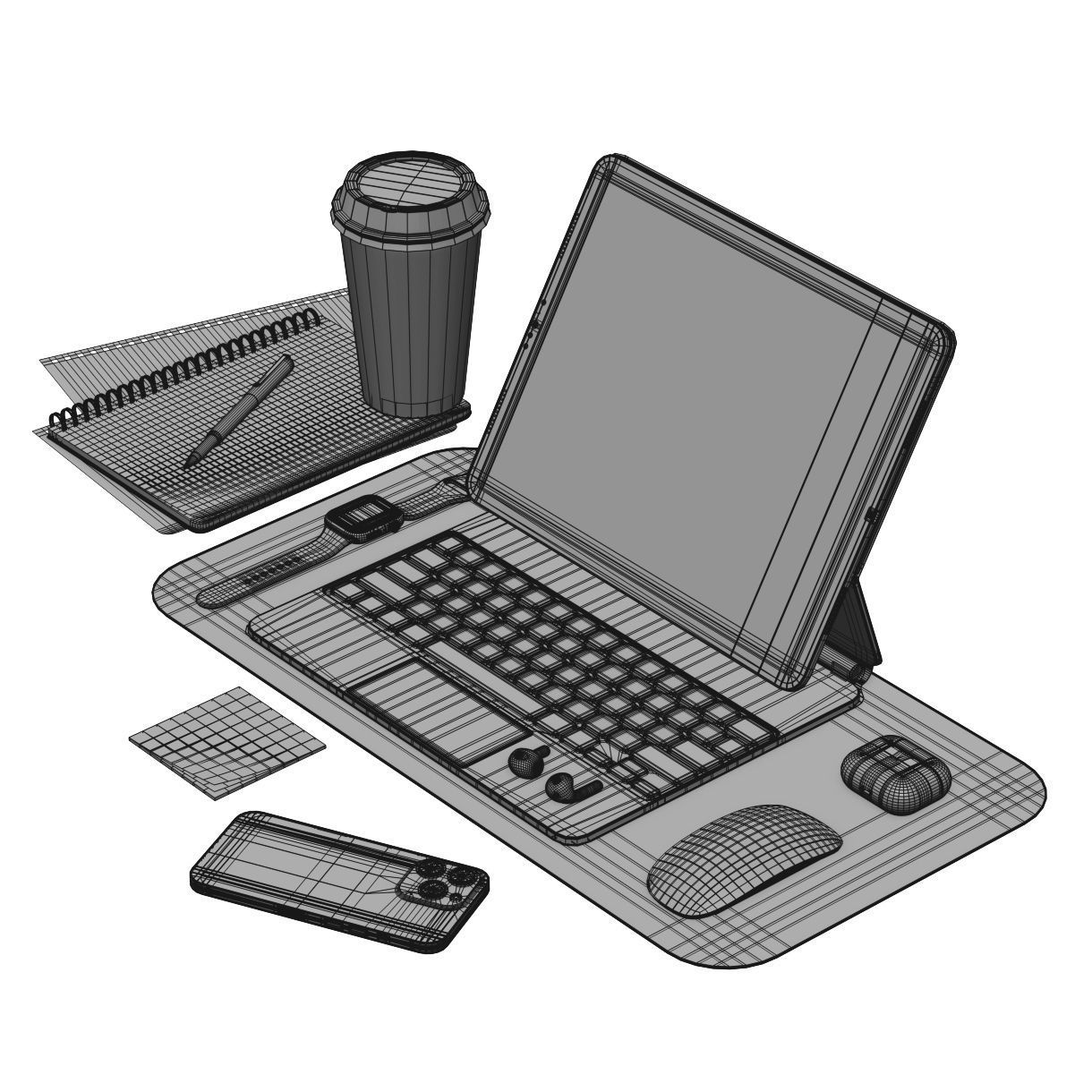 Apple Set 3 keyboard stand for ipad pro 3D model_6