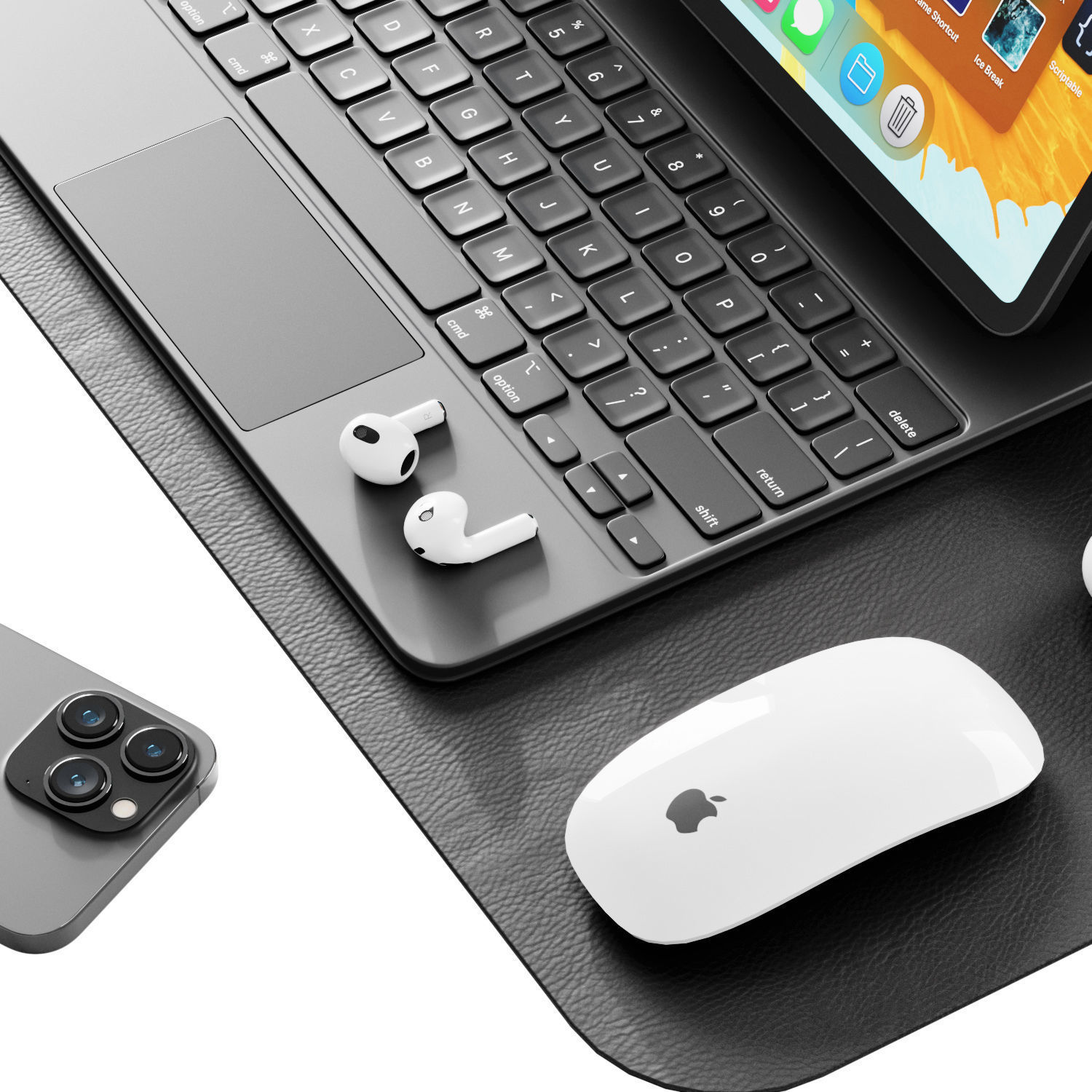 Apple Set 3 keyboard stand for ipad pro 3D model_3