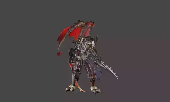 Zeloeman J 5 demon wearing armor and holding sword