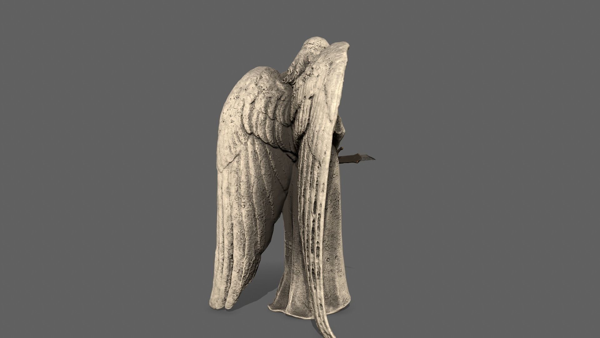 Angel holding gun Low-poly 3D model_6