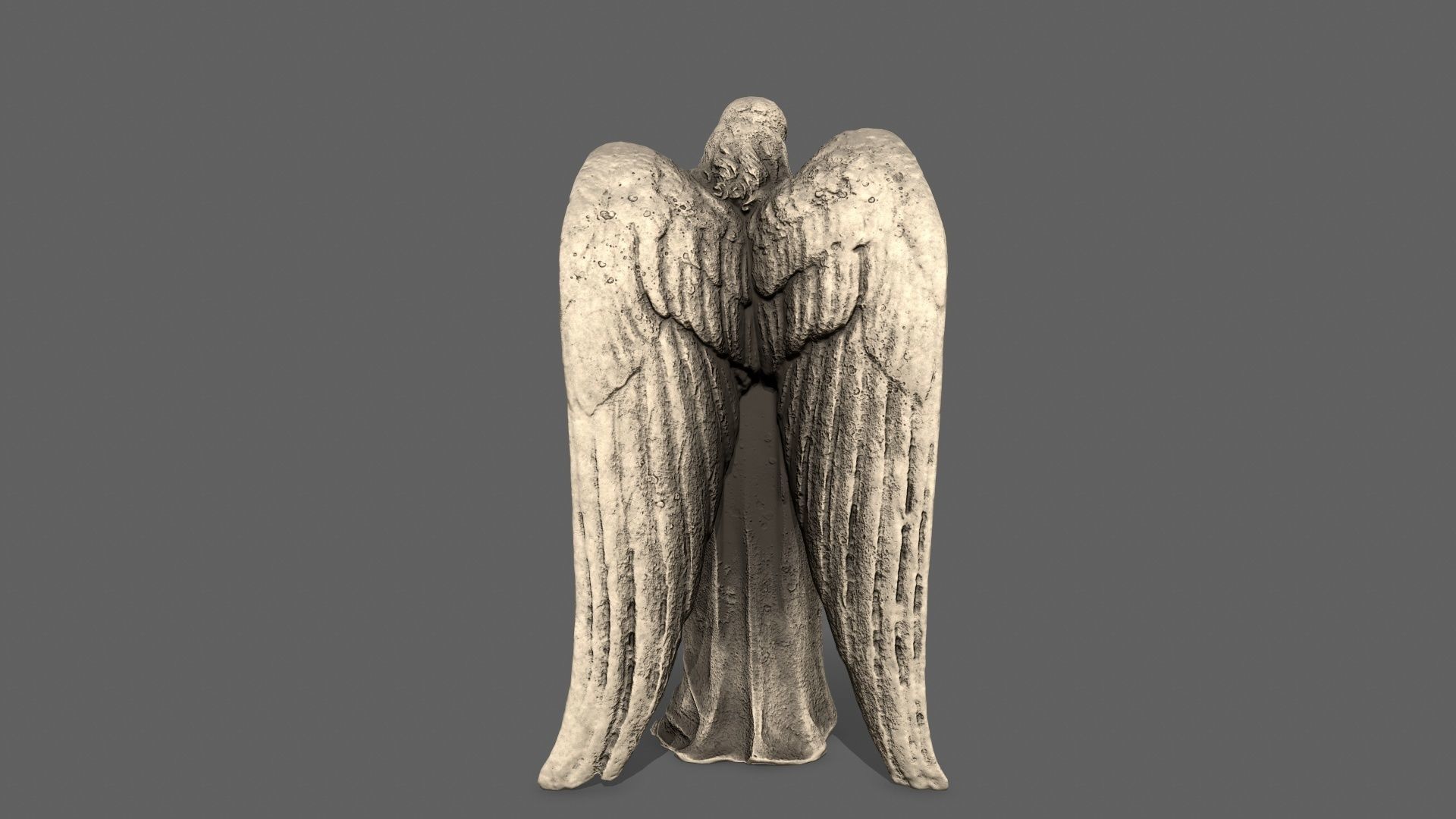 Angel holding gun Low-poly 3D model_7