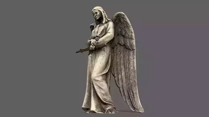 Angel holding gun