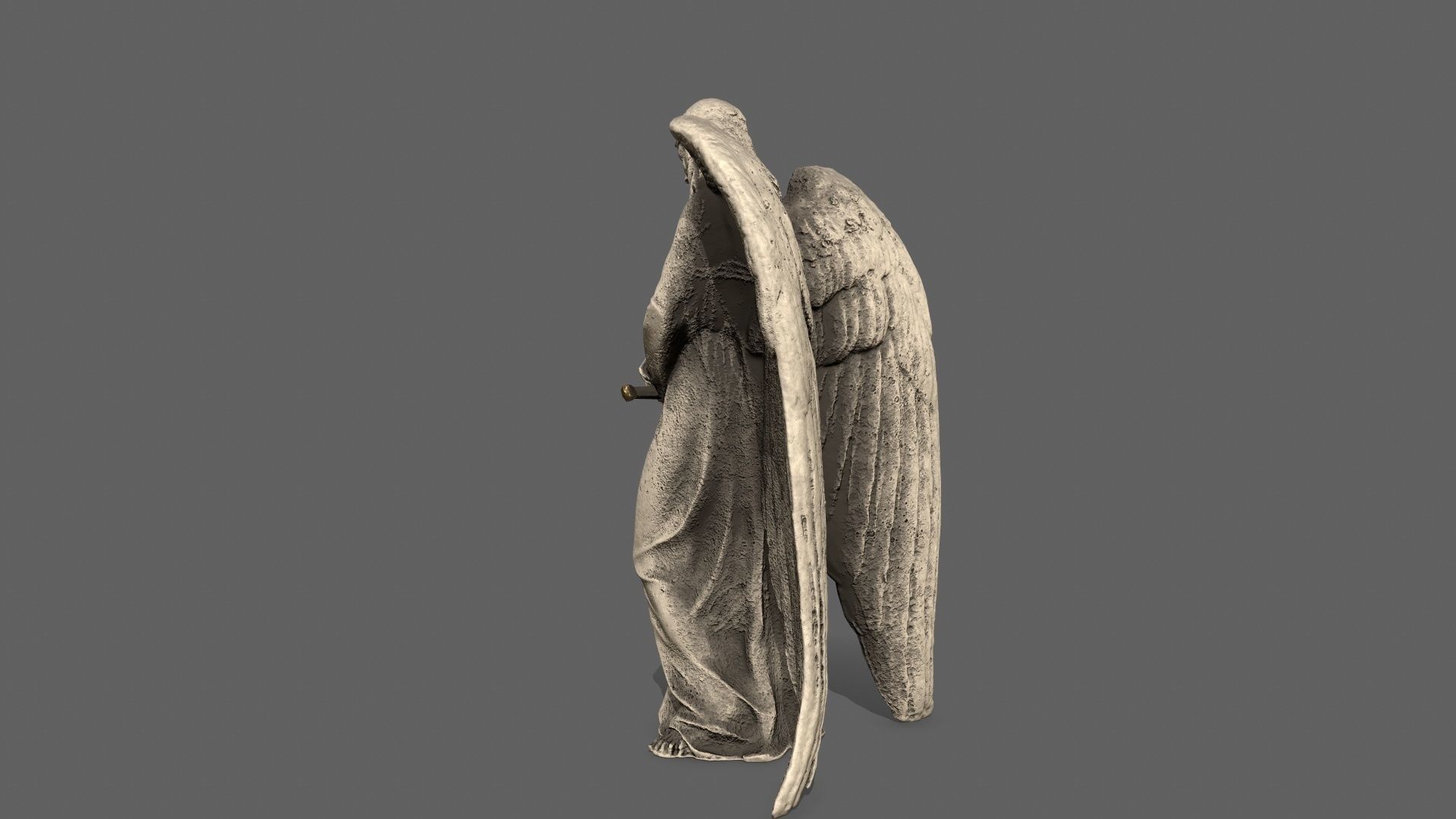 Angel holding gun Low-poly 3D model_8
