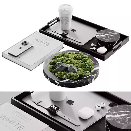 Decor set 6 marble tray 3D model