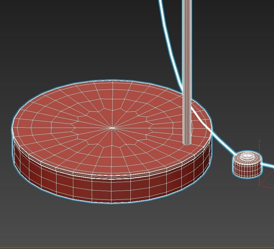 GRAFIT floor lamp with wooden base and light bulb 3D model_4