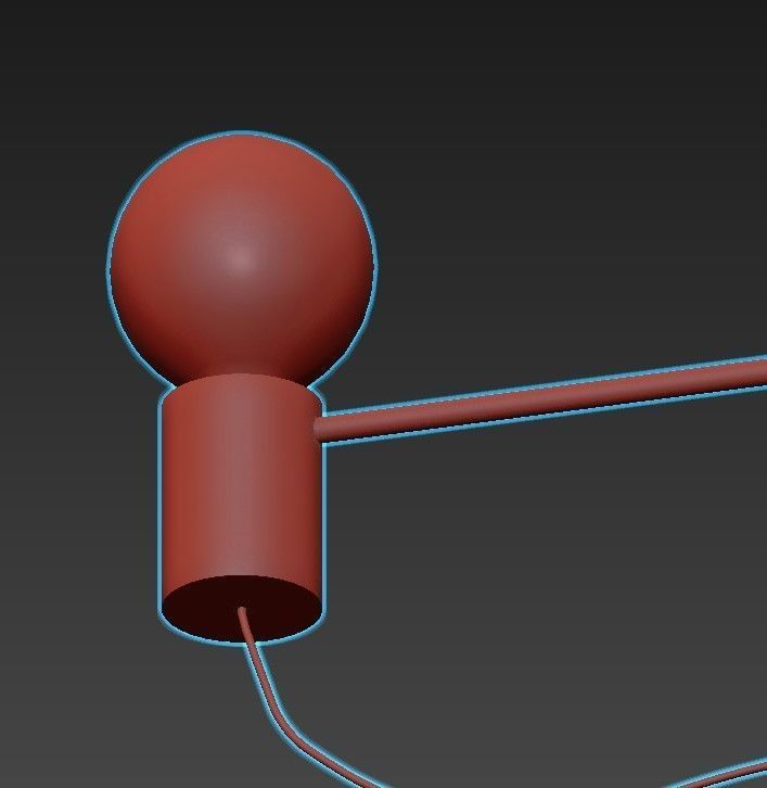 GRAFIT floor lamp with wooden base and light bulb 3D model_6