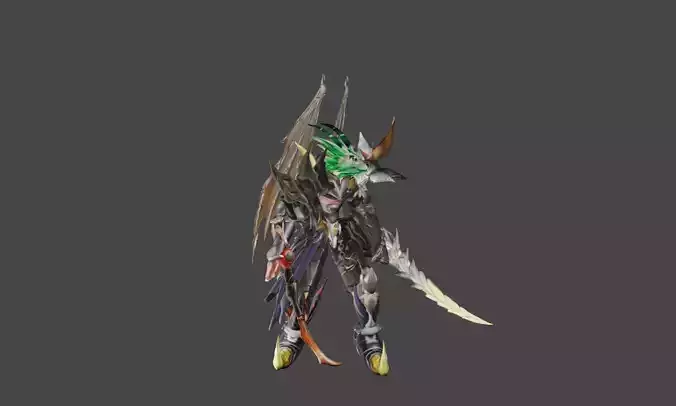 Zeloeman J 4 demon with wings Low-poly 3D model