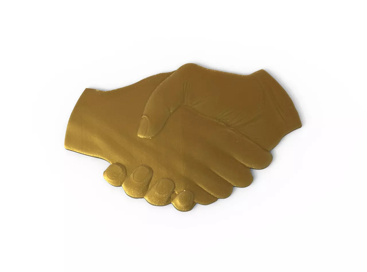 Handshake gold 3D print model