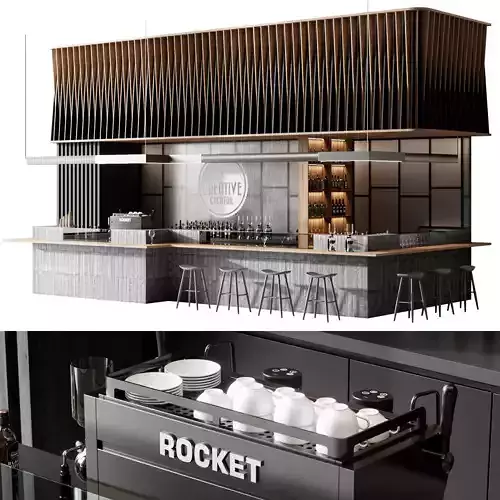 Bar 2 and restaurant design 3D model