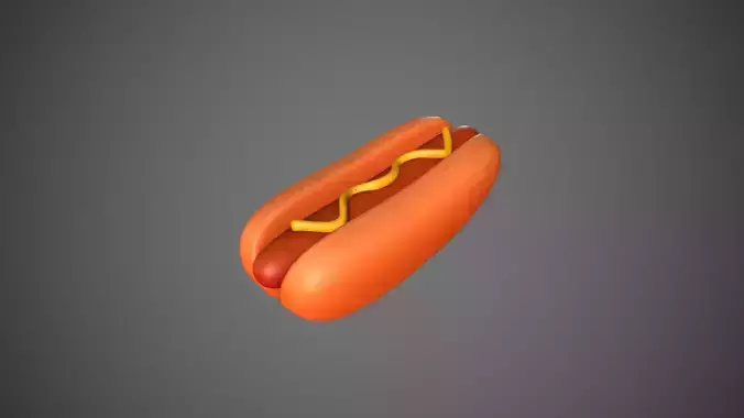 Hot Dog Cartoon Low-poly 3D model