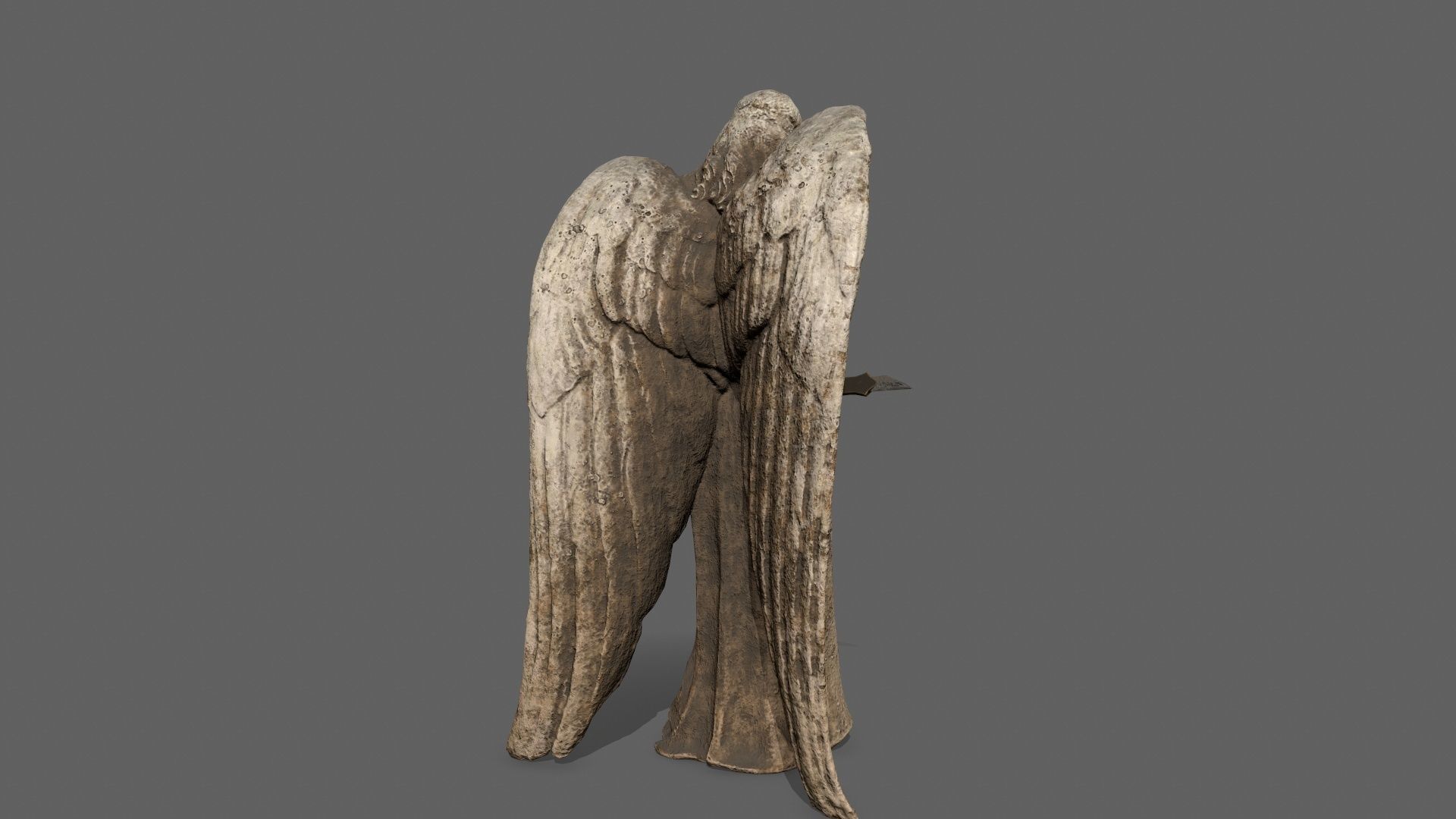 Angel statue of Low-poly 3D model_4