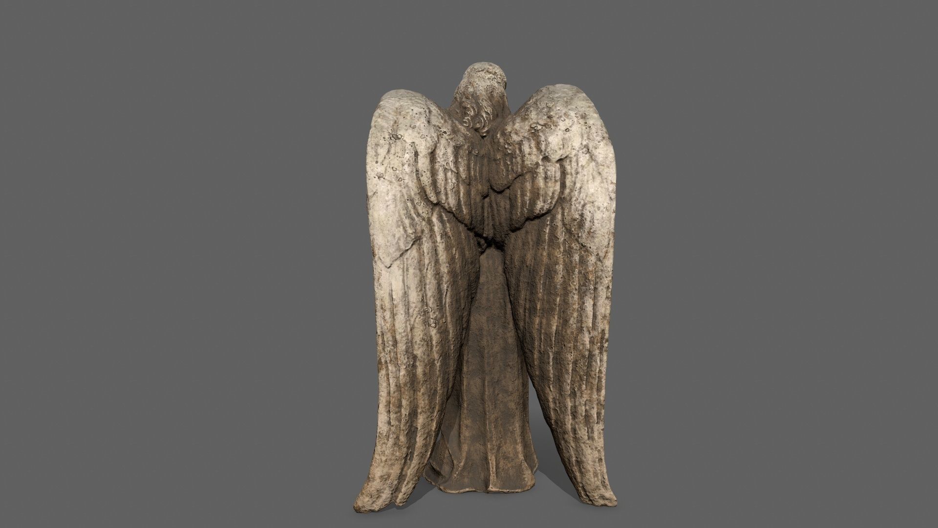 Angel statue of Low-poly 3D model_5