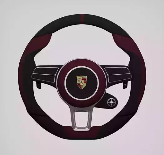 Luxury Steering Wheel Low-poly 3D model