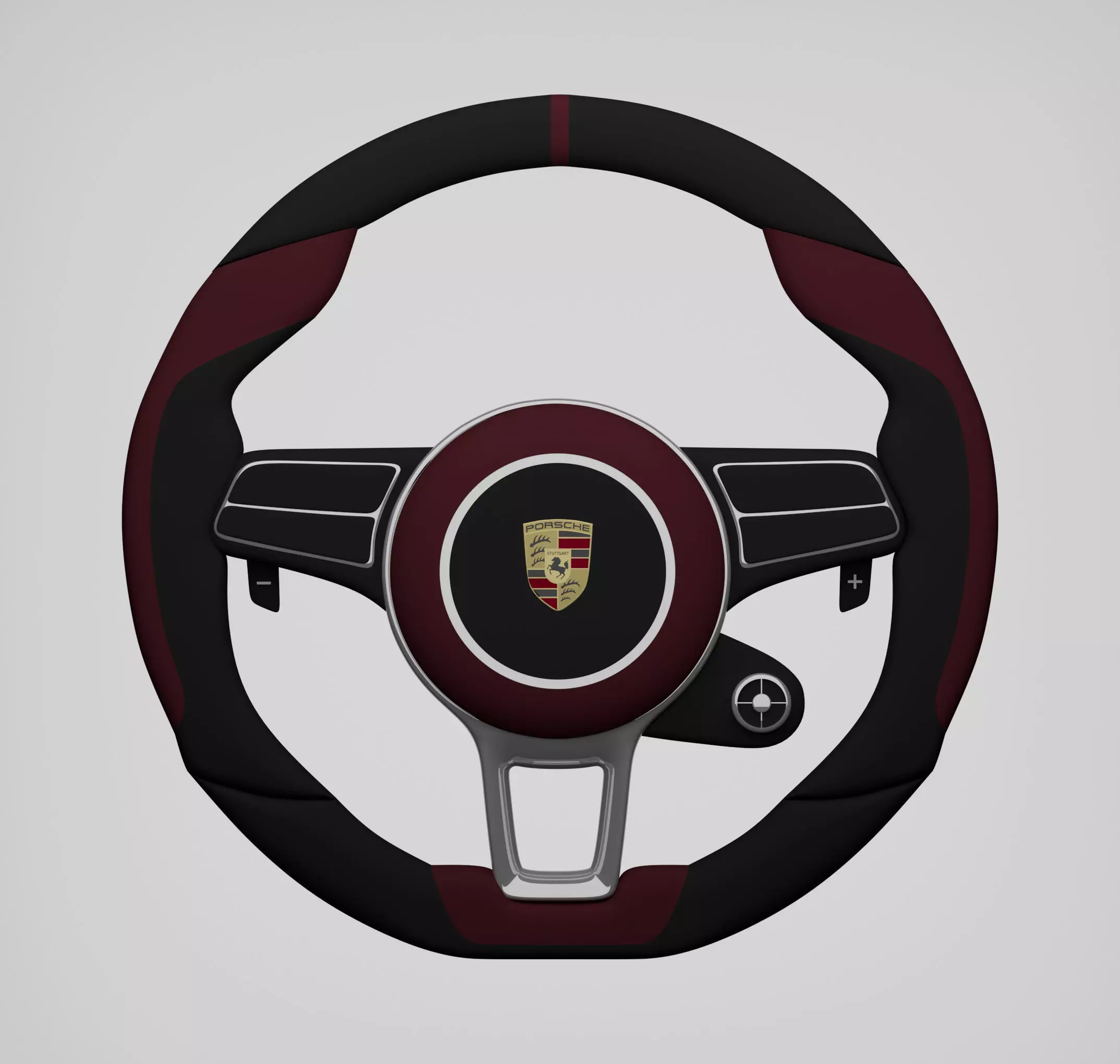 Luxury Steering Wheel Low-poly 3D model_0