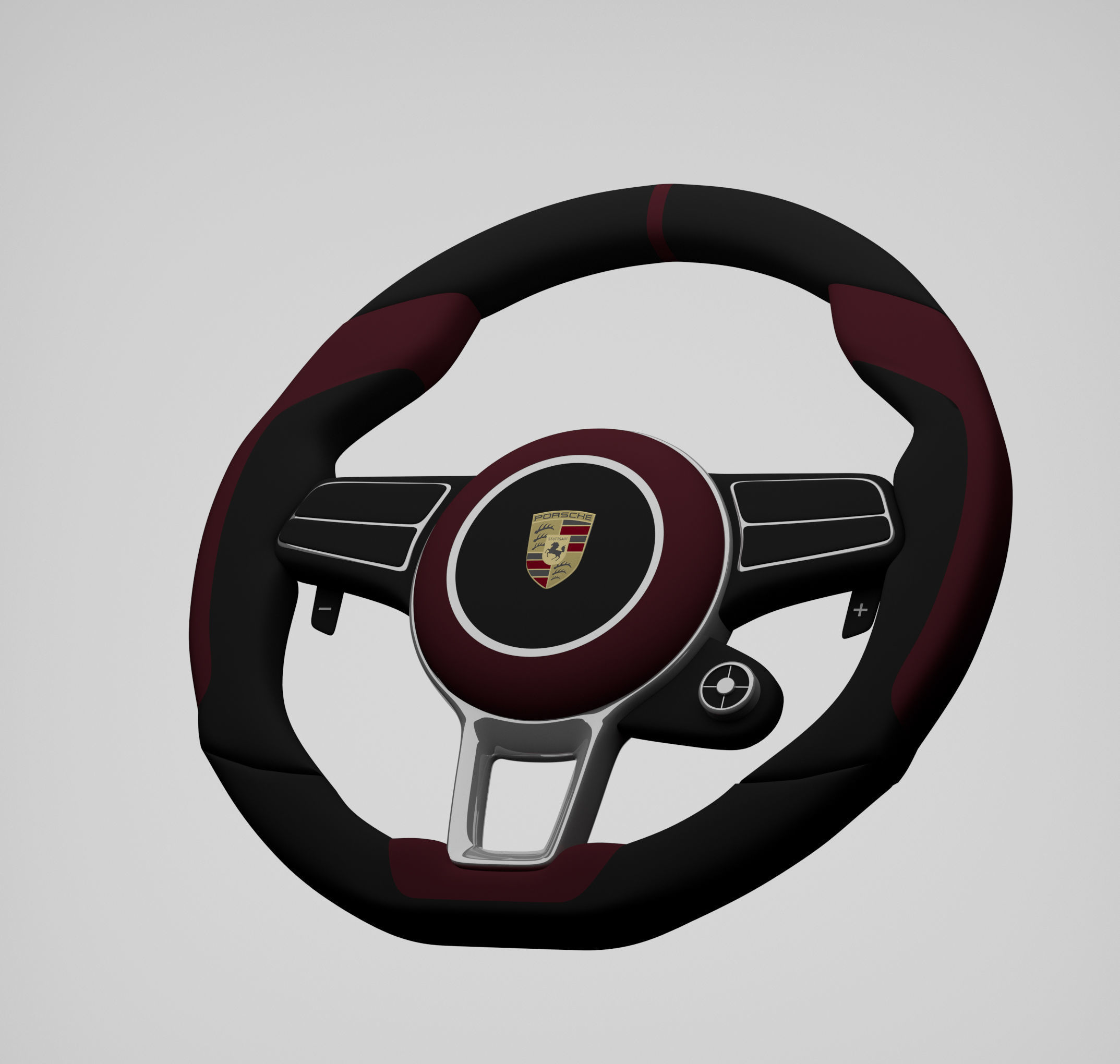 Luxury Steering Wheel Low-poly 3D model_2