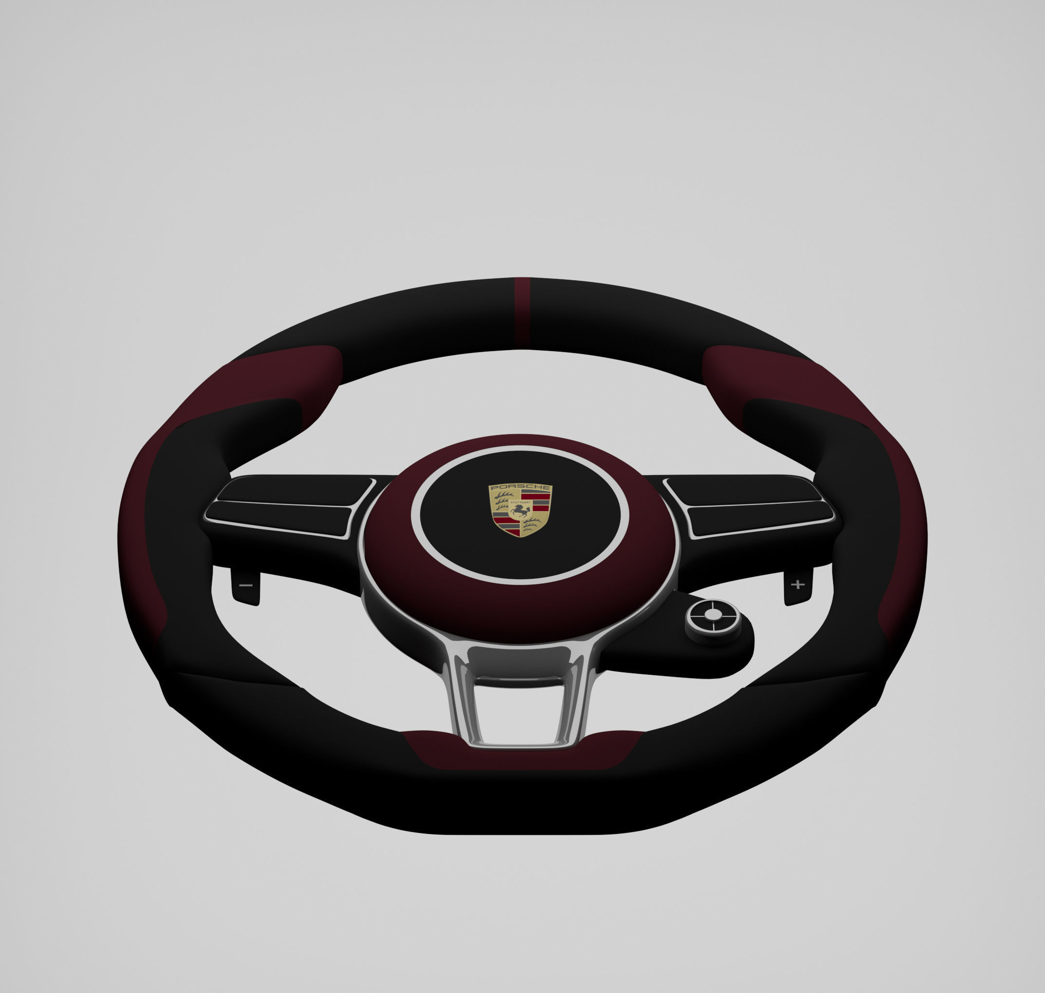Luxury Steering Wheel Low-poly 3D model_3