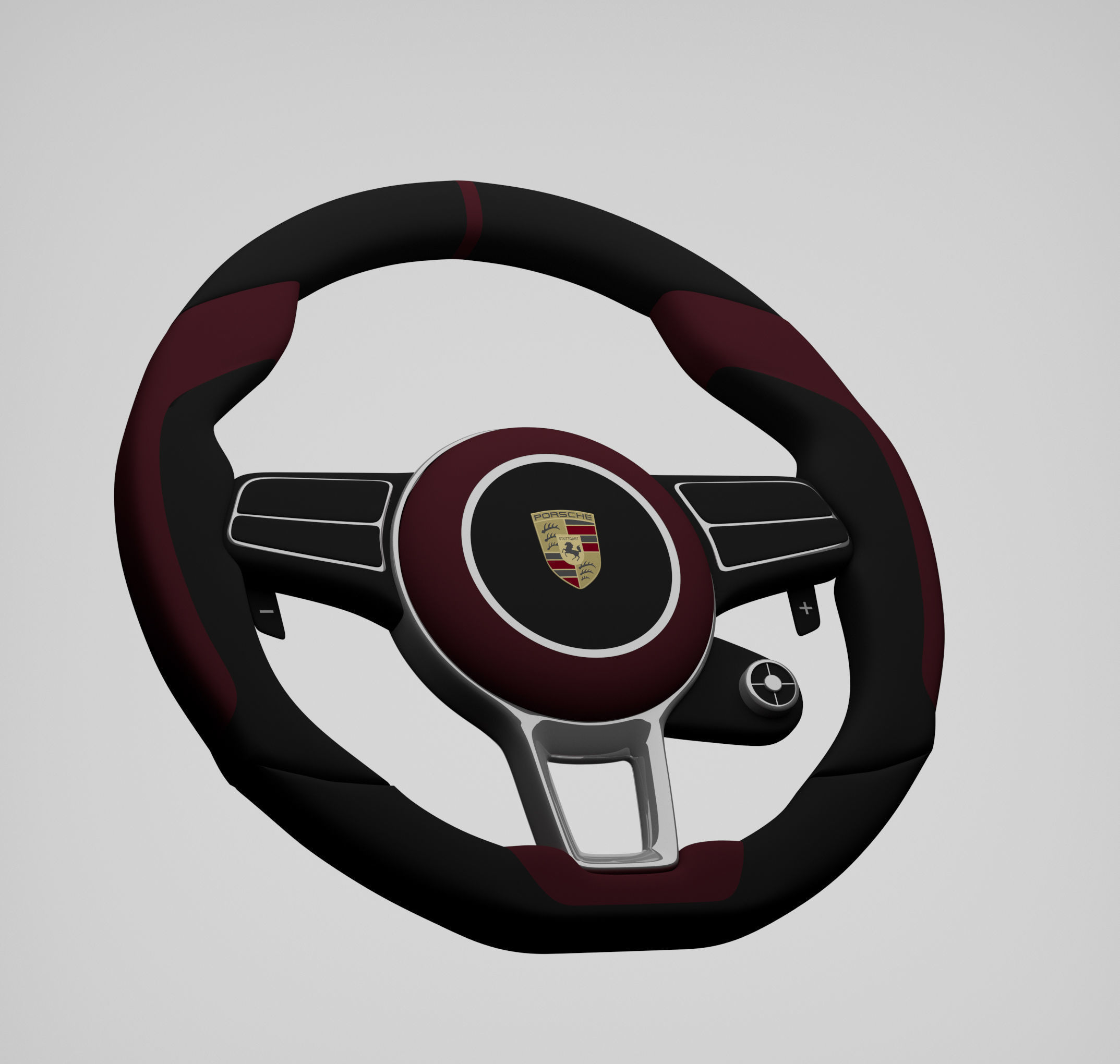 Luxury Steering Wheel Low-poly 3D model_1