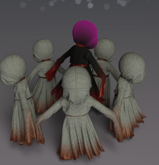 Ghosts and balls halloweens Low-poly 3D model_3