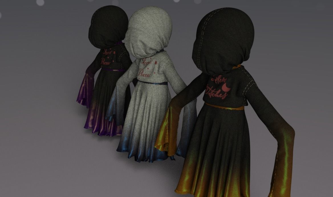 Ghosts and balls halloweens Low-poly 3D model_6