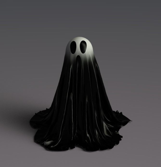 Ghosts and balls halloweens Low-poly 3D model_7