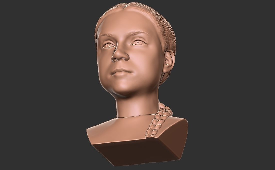 Greta Thunberg bust for 3D printing 3D print model_22