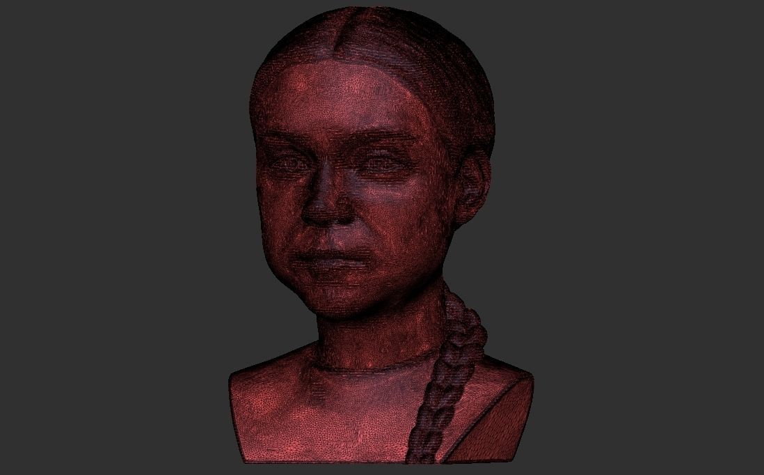 Greta Thunberg bust for 3D printing 3D print model_32