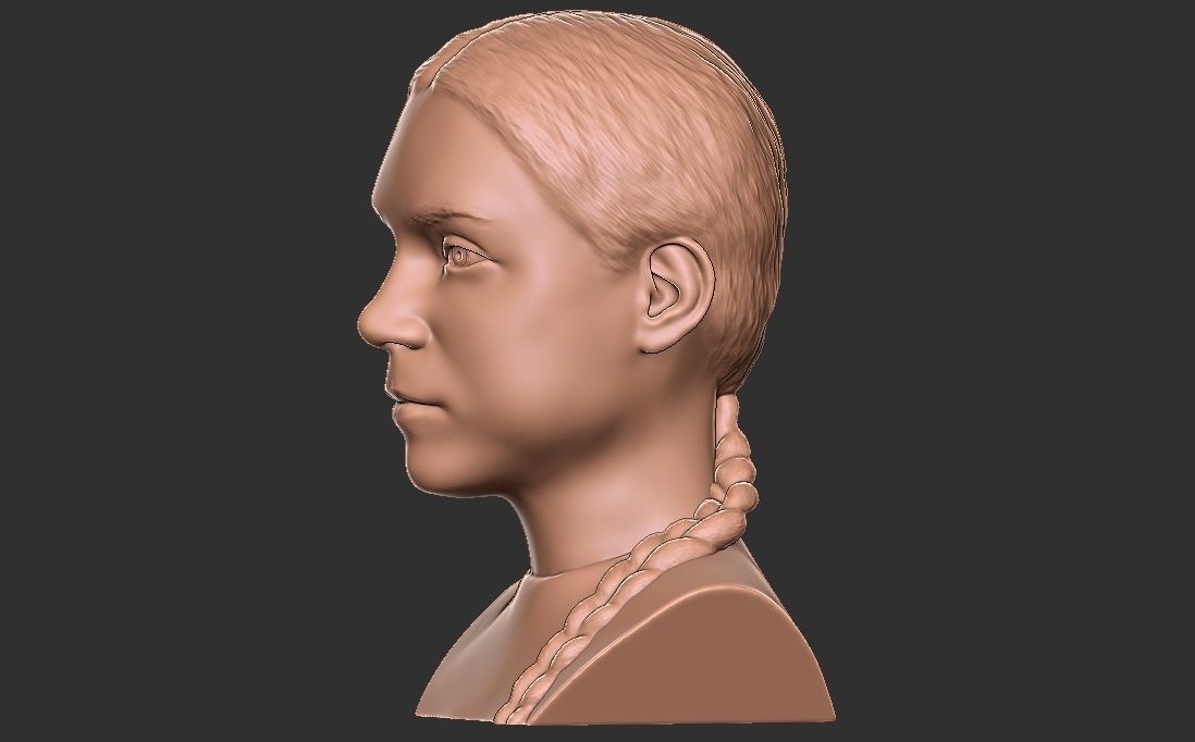 Greta Thunberg bust for 3D printing 3D print model_10