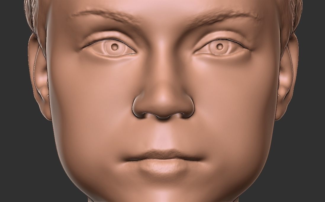 Greta Thunberg bust for 3D printing 3D print model_24